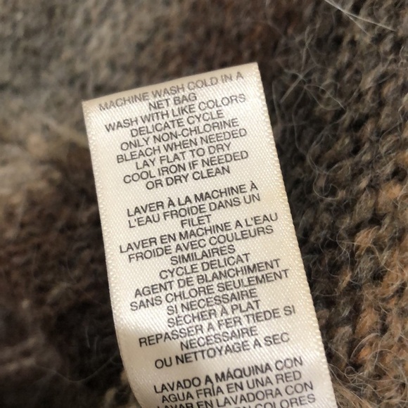 MICHAEL Michael Kors Cardigan Sweater Size Medium Gray Brown Striped Hoodie - Picture 7 of 10